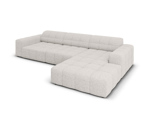 Cosmopolitan Design rechter hoekbank Chicago 4-zits, chenille lichtgrijs - 167x294x78cm