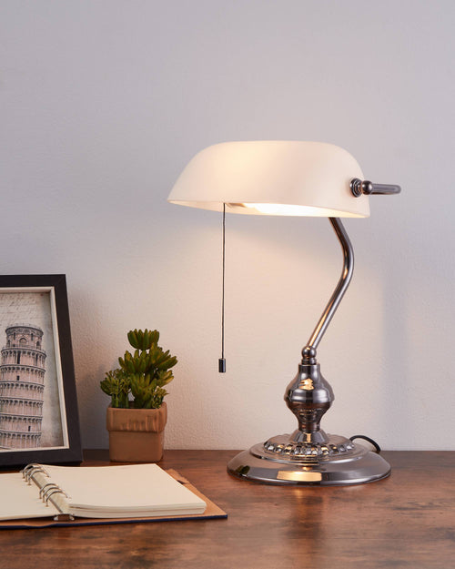 EGLO bureaulamp Banker - tafellamp - e27 - 39 cm - wit - vtwonen shop