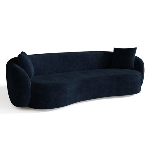 Sia Home - Rechte bank CELINE - Zacht aanvoelende geweven stof - Middernachtblauw - 210cm