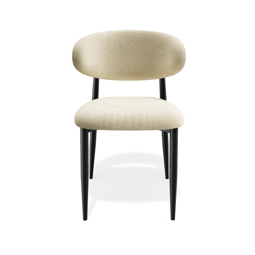 Premium Interiors - Set van 2 stoelen LINA - zacht aanvoelende geweven stof crème 52cm