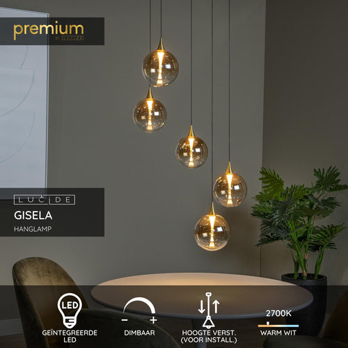 Lucide hanglamp GISELA - Geïntegreerde LED - Amber