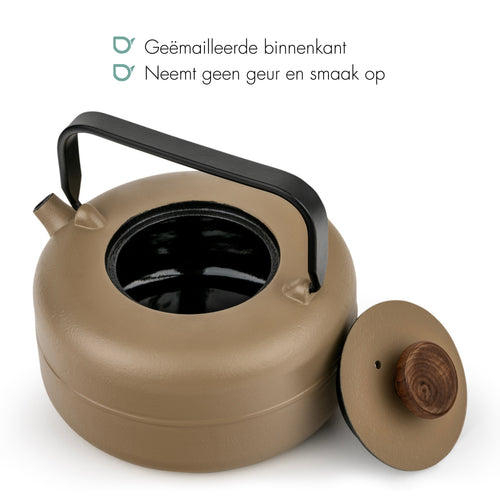 Bredemeijer - Theepot Henan 0,75L gietijzer beige - vtwonen shop