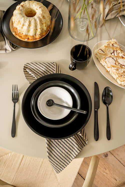 vtwonen - Basic - mokken set van 6 - porselein - mat zwart - 275 ml