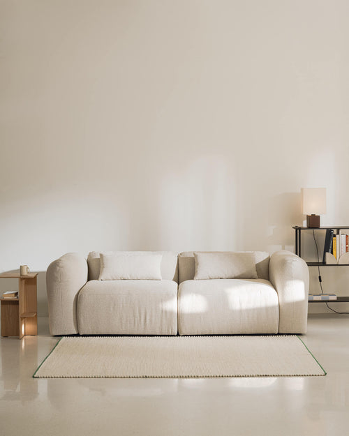 noo.ma Yaro 3-zits hoekbank - Desert Beige Bouclé, zachte zit, 263x169,5x69 cm