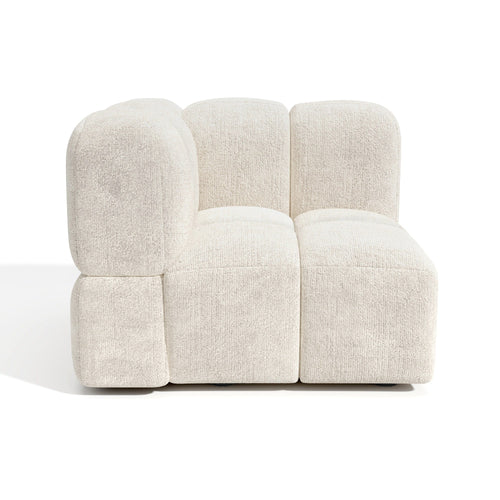 Sia Home - Omkeerbare hoekmodule NUBI - Fluweel met structuur - Crème - 89cm