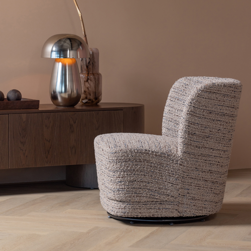 WOOOD draaifauteuil Atty - Grove Melange - Beige - 75x74x65