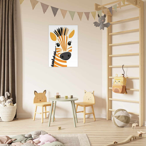 Artfulprints  Vrolijke zebra   poster A4 21x29.7 cm - vtwonen shop