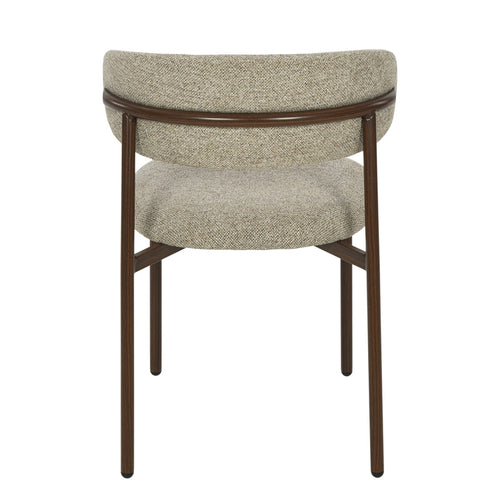 Livingfurn eetkamerstoel Micah Hush Walnut - beige - set van 2 - vtwonen shop