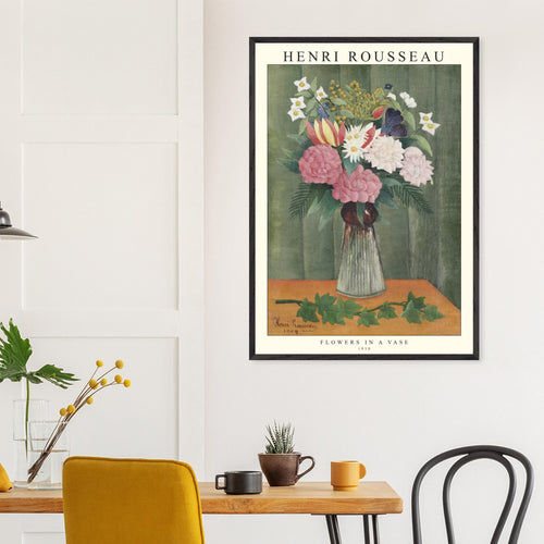 Artfulprints Poster Henri Rousseau - Flowers in a vase   - 50x70 cm - Groen