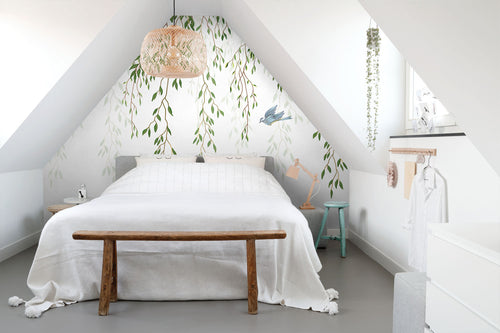 Sanders & Sanders fotobehang vogels in de natuur groen en blauw - 350 x 279 cm - 601003