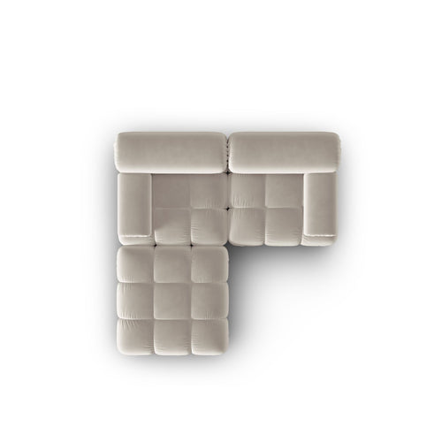 Cosmopolitan Design - Modulaire bank Cortina 3-zits, flueel donkerbeige - 188x188x70cm