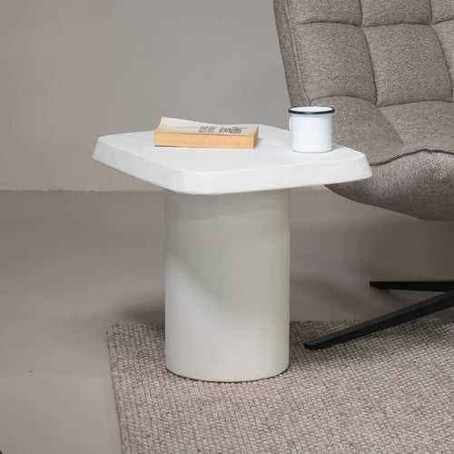 Giga Meubel Bijzettafel Carly - Beige - Beton/MDF - 53x45cm