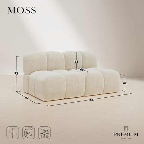 Premium Interiors - Modulaire bank MOSS - getextureerd fluweel  156cm