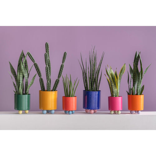 Present Time bloempot Double Funky Medium - oranje - Ø18cm