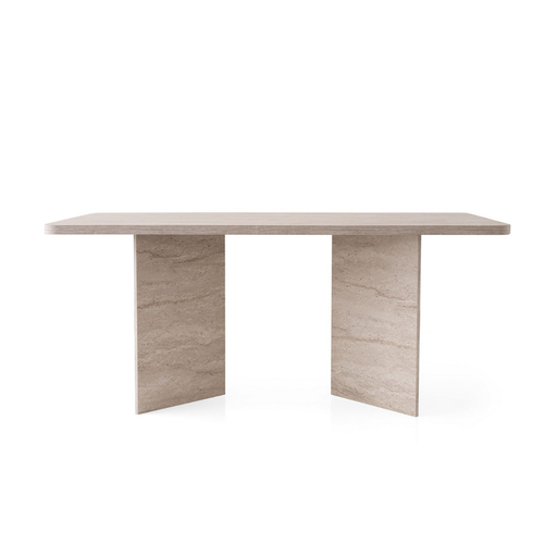 Calicosy - Eettafel zonder verlengblad - Travertijn - 90x180x77 cm