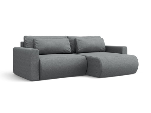 Cosmopolitan Design Omkeerbare converteerbare hoekbank met opbergdoos Belfast 3-zits, structurele stof grijs - 149x240x84cm
