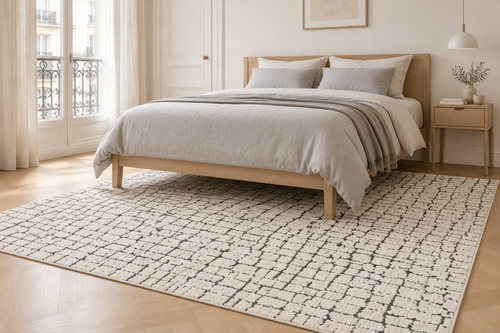 AFK Living vloerkleed Obsidian - reliëfeffect - zwart - 160 x 230 cm