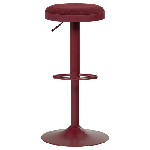 WOOOD barstoel in hoogte verstelbaar Mevo - Chenille - Bordeauxrood - 82x42x42