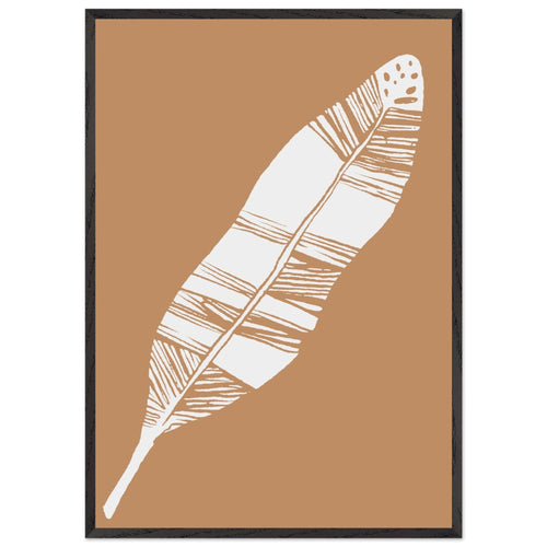 Artfulprints Poster met Lijst Boho – Desert feather   - 70x100 cm - Bruin