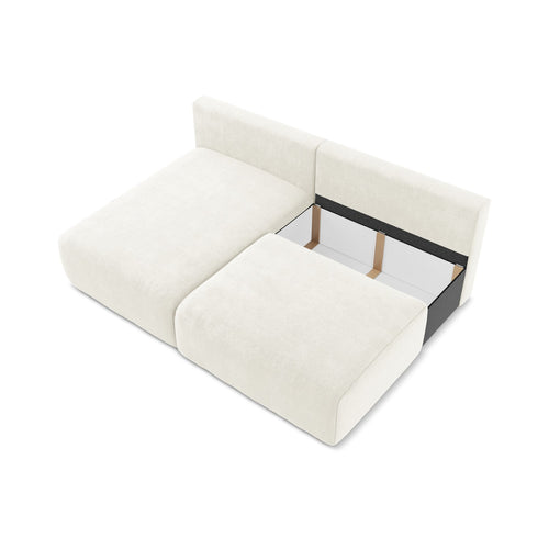 LaMiaSofa hoekbank links Ostia - chenille stof - wit - 210x149x79