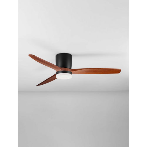Nova Luce ALOA Plafondventilator Sandy Black, Donker Hout LED 18W 1170lm 3000-4000-6500K CCT Afstandsbediening
