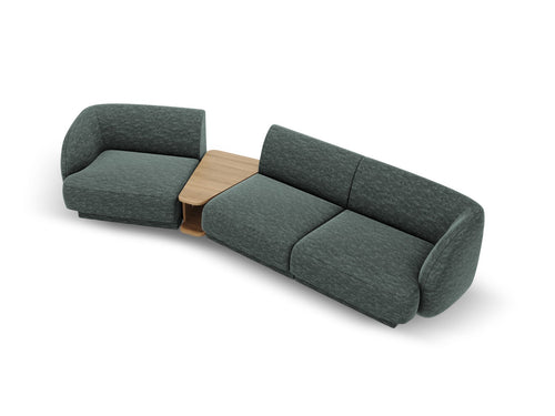 Micadoni linker modulaire bank Miley 3-zits, chenille, olie - 126x303x70cm