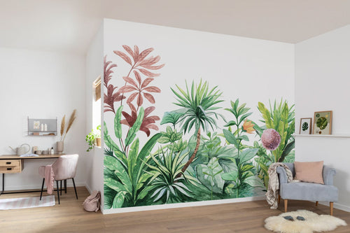 Komar fotobehang jungle-motief groen en roze - 300 x 250 cm - 610844