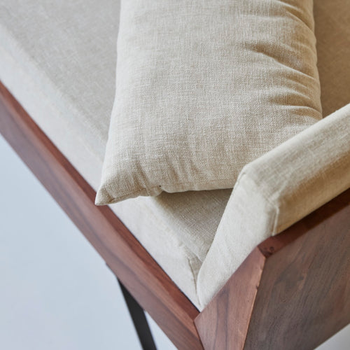 Tikamoon 2-zitsbank van massief palissander en stof - Beige - vtwonen shop