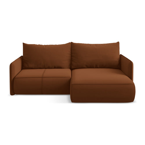 LaMiaSofa hoekbank rechts Palermo - velours - terracotta - 207x148x86