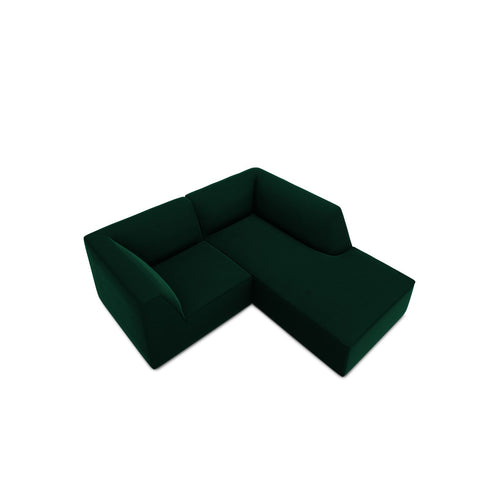 Cosmopolitan Design - Modulaire hoekbank rechts Siena 3-zits, flueel flessengroen - 180x186x69cm