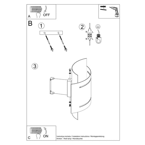 Sollux Lighting Wandlamp HESTIA zwart - 21x8,5x23cm