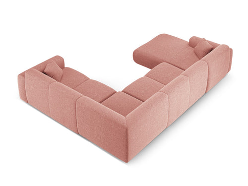Cosmopolitan Design Panoramische hoekbank rechts Nolio 6-zits, chenille roze - 252x342x72cm