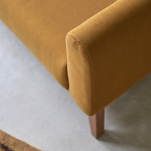 Tikamoon 2-zitsbank van massief eiken en mosterdgele stof - Mosterd - vtwonen shop