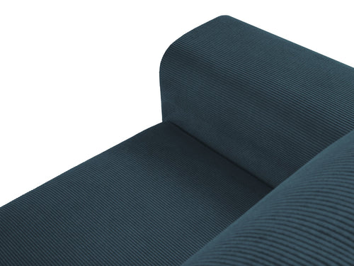 Cosmopolitan Design Converteerbare hoekbank rechts met opbergdoos Kyoto 4-zits, ribfluwelen, donkerblauw - 145x241x88cm