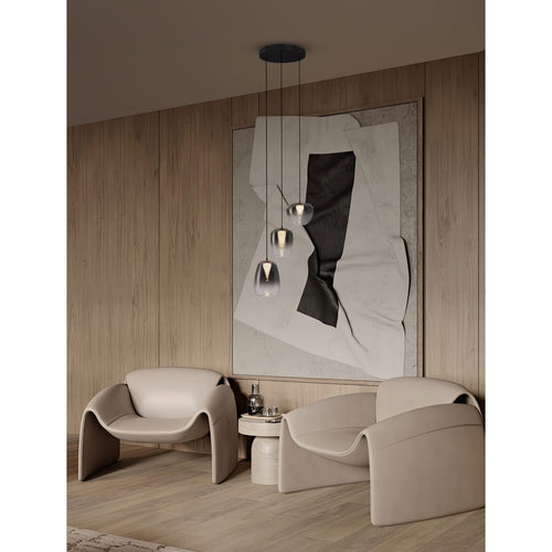 Nova Luce OBLO Hanglamp met clusterdesign, rookgrijs, matzwart, LED 10W 600lm 3000K