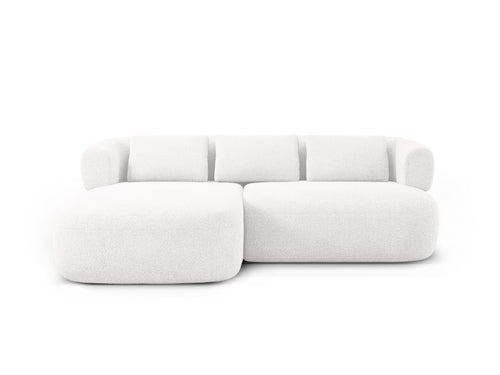 Micadoni linker hoekbank Jenny 5-zits, boucle ivoor - 145x200x73cm