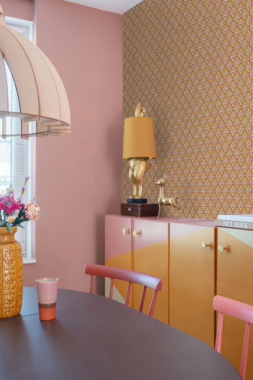 ESTAhome behang vintage bloemen bruin en lila paars - 50 x 900 cm - 131541 - vtwonen shop