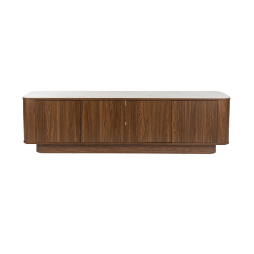 Housecraft Living Almira Dressoir Laag 180 cm Hout/ Marmerlook Walnootkleur - Bruin