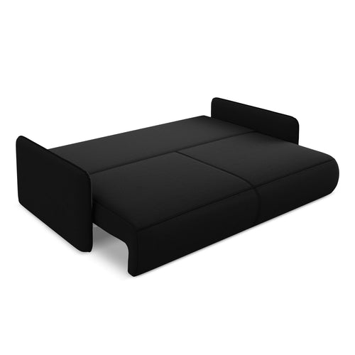 LaMiaSofa 3-zits slaapbank Palermo - velours - zwart - 216x105x86
