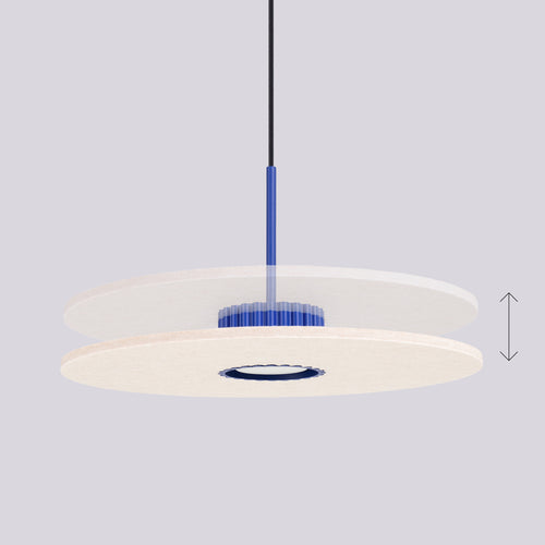 Sollux Lighting Hanglamp OVO 1 ultramaryna/beżowa filc Gx53 - 40x40x125cm