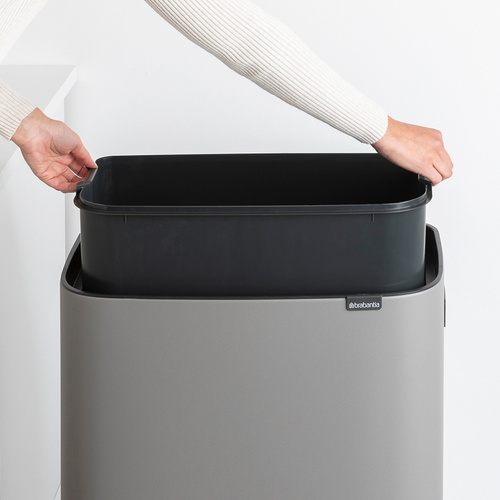 Bo Touch Bin Hi, met 1 binnenemmer, 60 liter - Mineral Concrete Grey - vtwonen shop