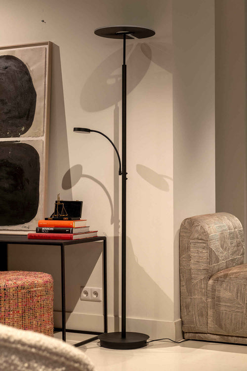 Artdelight vloerlamp Riva - 2 lichts - 45  x 180   cm - zwart - vtwonen shop