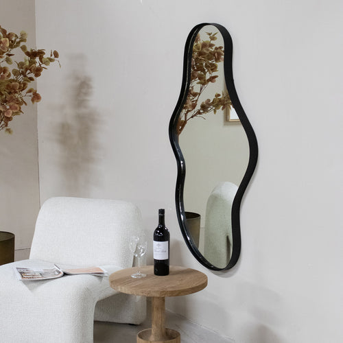 Giga Meubel Spiegel Dory - Organisch - Zwart - 130cm - vtwonen shop