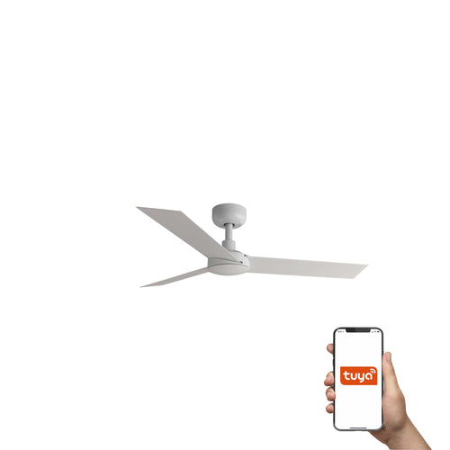 Faro Cruiser Kleine plafondventilator met 3 bladen, matwit, Tuya Smart System