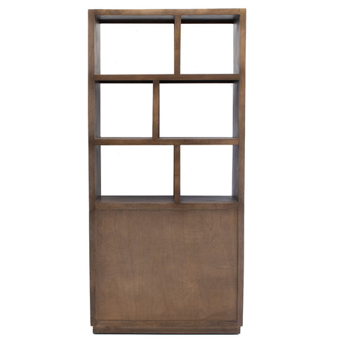 Giga Meubel Vakkenkast Luxurious - Donkerbruin Mangohout - 100x45x210cm - vtwonen shop