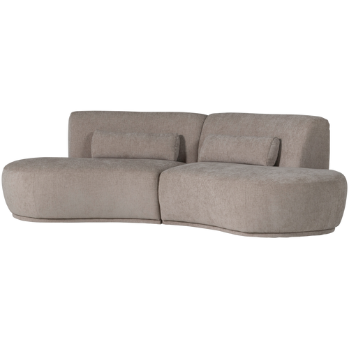 WOOOD half ronde bank 4-zits Batavier - Polyester - Velvet Zand - 74x254x122