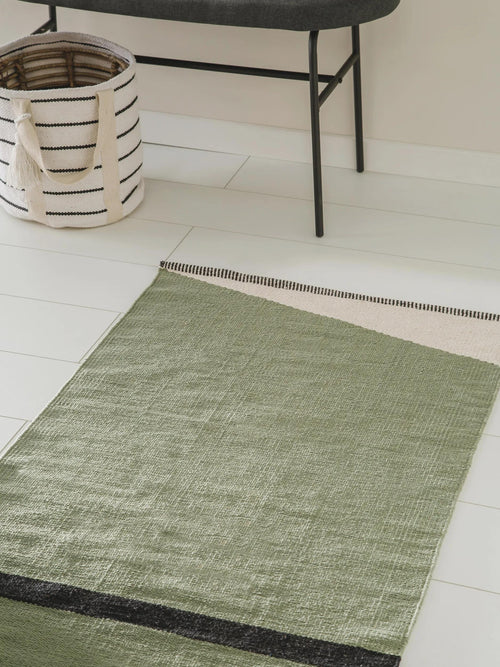 benuta katoenen loper Lenny - groen - 70x200 cm