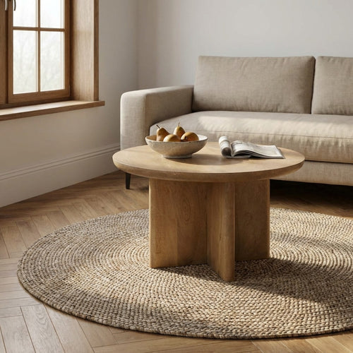 DÉJA Living Salontafel Helsinki - Naturel Hout - 60x60x39cm