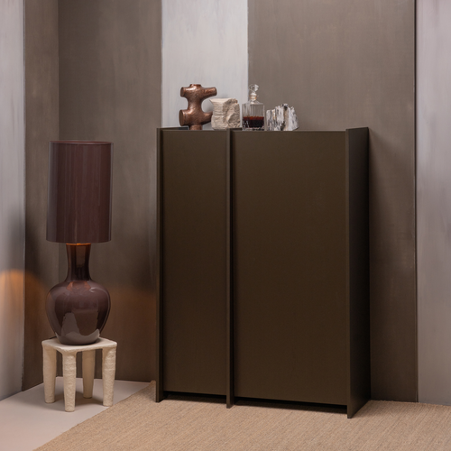 WOOOD tafellamp xl Loa - Metaal - Hoogglans Bruin - 100x33x33