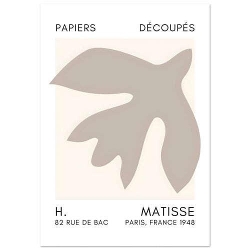 Artfulprints  Matisse – Floating forms grey   poster A4 21x29.7 cm - vtwonen shop